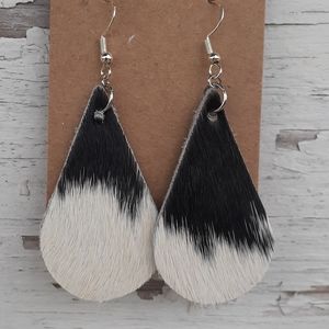 Handmade Cowhide and Sterling Silver Earrings